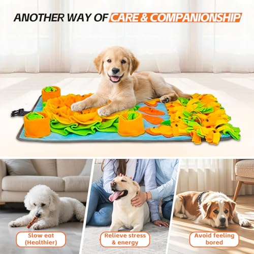 Snuffle Mat for Dogs, 32 X 19 Inches Interactive Dog Toys for Boredom & Slow Eating, Durable Dog Feeder Puzzle Toy, Dog Enrichment Toys for Small Medium & Large Dogs