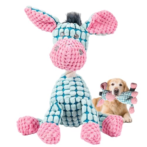 Indestructible Dog Toys,New Dog Toys for Aggressive Chewers,Squeaky Durable Chew Toy for Indoor Pups Teething,Puppy Teething Toys (Blue Donkey) - color: Blue Donkey