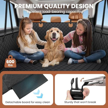 A-Pce 600D Heavy Duty Dog Car Seat Cover for Back Seat,2025 Upgraded Hard Honeycomb Bottom Back Seat Extender for Dogs- Holds 600lbs,Waterproof Scratch Proof Nonslip Dog Hammock for SUV