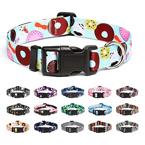 Mercano Adjustable Dog Collar - Special Design Patterns, Soft Nylon Comfortable Durable Pet Collar for Small Medium Large Dogs (XS, Blue Cookie) - color: Blue Cookie, size: Extra Small