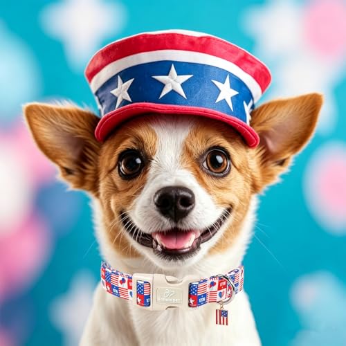 4th of July Dog Collar Blue Patriotic Dog Collars for Puppy Small Dogs - Lightweight Adjustable 1776 Boy Girl Puppy Collars Cute Independence Day Male Female Dogs Collar XS - color: 1776 Checkered, size: XS
