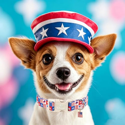 4th of July Dog Collar Blue Patriotic Dog Collars for Puppy Small Dogs - Lightweight Adjustable 1776 Boy Girl Puppy Collars Cute Independence Day Male Female Dogs Collar XS - color: 1776 Checkered, size: XS