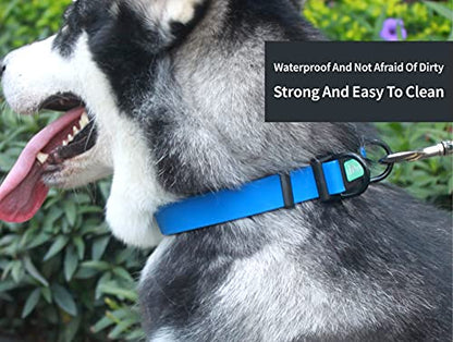 Waterproof Dog Collars,Easy Clean Collar,Adjustable Dog Collars for Small,Medium, Large Dogs (Blue, L) - color: Blue, size: L