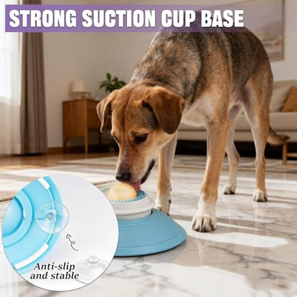 2 PCS Dog Lick Sphere Slow Feeder, Non-Slip Licking Bowl with Suction Cup, Enrichment Puzzle Feeder,Treat Dispenser for Liquid & Soft Food, for All Dogs and Cats
