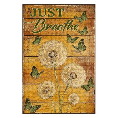 500 Pieces Jigsaw Puzzles for Adults, Just Breathe Dandelion Butterfly Art Puzzle, Stress Relief Concentration Training Brain Teaser Puzzle 20.4x15 Inch - color: Wooden Puzzle12, size: 500 Piece pcs