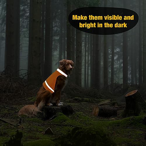 2 Pieces Orange Reflective Hunting Dog Vest, High Visibility Bright Dogs Safety Vest, Soft Adjustable Reflective Jacket for Outdoor Walking Hunting, Keep Dog in Sight and Safe (Blaze Orange) - size: M