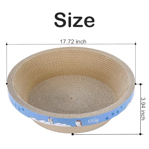 Round Cat Scratcher Bed, 17.7x17.7 Inch Cardboard Cat Scratcher Bowl for Indoor Cats, Large Cat Scratching Board, Cat Scratch Pad with Catnip - size: 1PC-17.7 x 17.7 x 3.9 inches