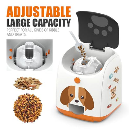 Dog Puzzle Feeder Toy – Remote Control Automatic Treat Dispenser with Light, Interactive IQ Training Slow Feeder, Large Capacity for All Dog Breeds - color: Orange