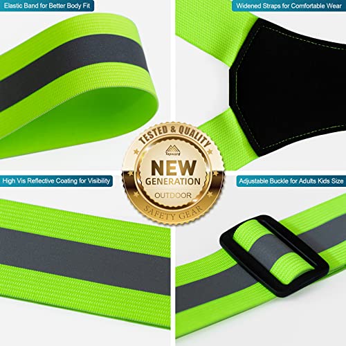 LED Reflective Vest Safety Gear, Light Up Vest for Night Walking Cycling, High Visibility Running Vest with Reflective Strips - color: Green