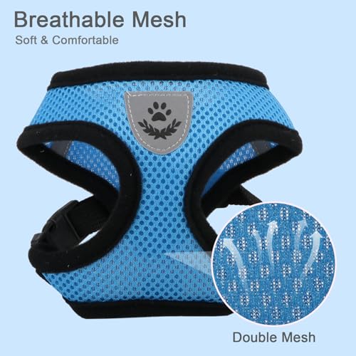 Pet Dog Vest Harnesses Puppy Cotton Polyester Adjustable Dog Mesh Harness Travel Chest Strap Vest Reflective (L, Blue) - color: Blue, size: L