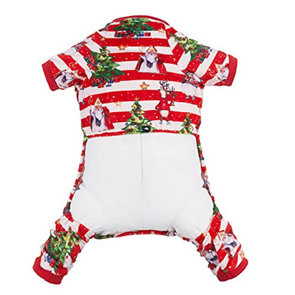 CuteBone Christmas Dog Pajamas Shirt Winter Holiday Cute Pjs Pet Clothes Bodysuit for Doggie Onesies P186XS - color: A03-Xmas186, size: X-Small