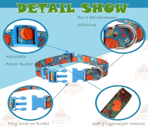 Thanksgiving Dog Collar for Small Dogs, Quick Release Fall Dog Collar - color: Thanksgiving, size: S