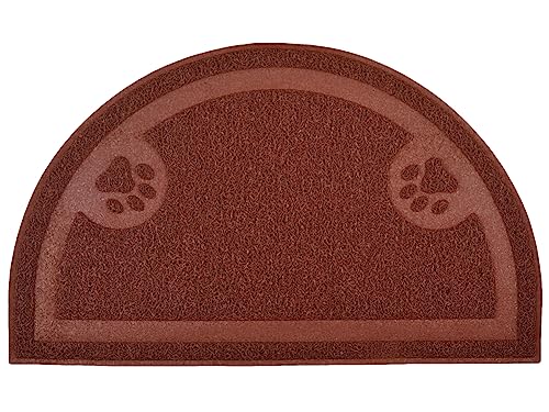Paw Print Cat Litter Mat, Kitten Litter Mat, Door Mat, Semicircle, 23.5x14.25 Inches (Coffee) - color: Coffee