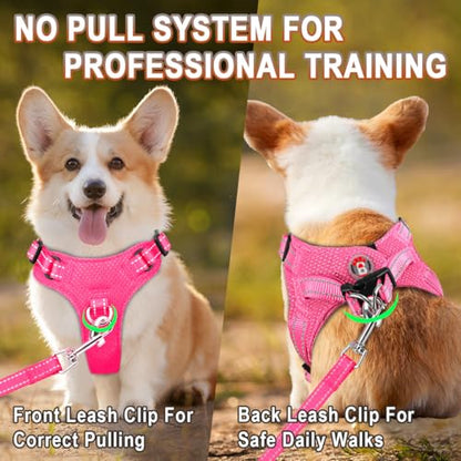 Dog Harness Step in Dog Vest Harness, Reflective Adjustable Puppy No Pull Harness Breathable Soft for Small and Medium Dogs Cats, Pink, XS - color: Pink, size: X-Small