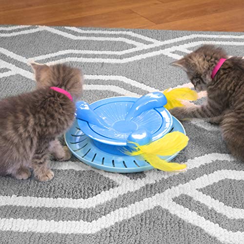 Kitty City Swat Track Cat Toy, 3 Toys in 1 Cat Toy, Cat Ball Track with Feathers - color: E) Small Scratcher