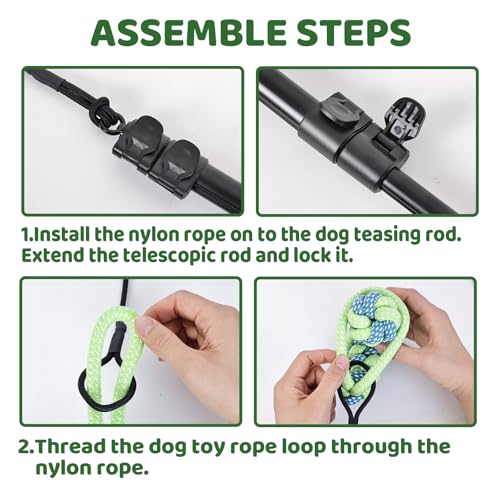 Flirt Pole for Dogs Heavy Duty,Extendable Dog Flirt Pole for Large/Medium/Small Dogs,Interactive Dog Toys Outdoor Exercise & Training