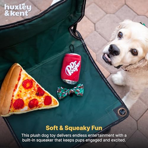 Huxley & Kent Funny Dog Toy w/Squeaker – Power Plush Squeaky Dog Toys for Small, Medium & Large Dogs – Soft Stuffed Animal for Indoor Play & Fetch - Dr Pooper, Small - size: Small, style: Dr Pooper
