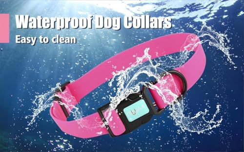 Waterproof Dog Collars,Easy Clean Collar,Adjustable Dog Collars for Small,Medium, Large Dogs (Pink, M) - color: Pink, size: M