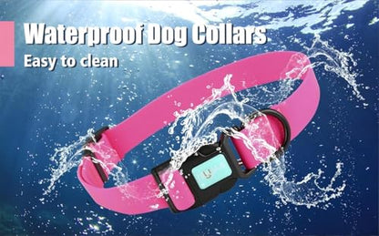 Waterproof Dog Collars,Easy Clean Collar,Adjustable Dog Collars for Small,Medium, Large Dogs(Pink, L) - color: Pink, size: L