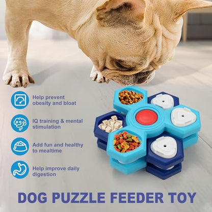 Interactive Dog Puzzle Toys for Large Medium Small, Squeaky Enrichment Toys Mentally Stimulation Toys for Training, Dog Treat Chew Toy Gifts for Puppy&Cats
