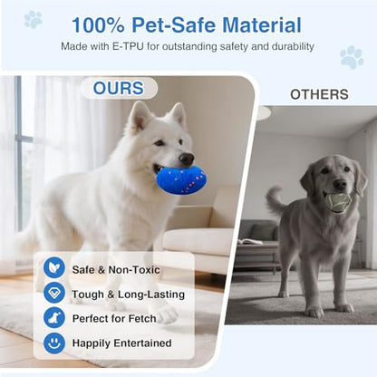 Interactive Dog Toy Balls, Pet Ball Toys Automatic Moving Bouncing and Rotating, Solid E-TPU Material, IPX7 Waterproof Active Rolling Balls for Small, Medium and Large Dogs(Vbleu) - color: Blue, size: Oval