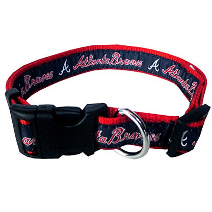 MLB DOG COLLAR. - 29 Baseball Teams available in 4 Sizes. Heavy-Duty, Strong & Durable Pet Collar. - MLB Licensed PET COLLAR. - color: Atlanta Braves, size: Large