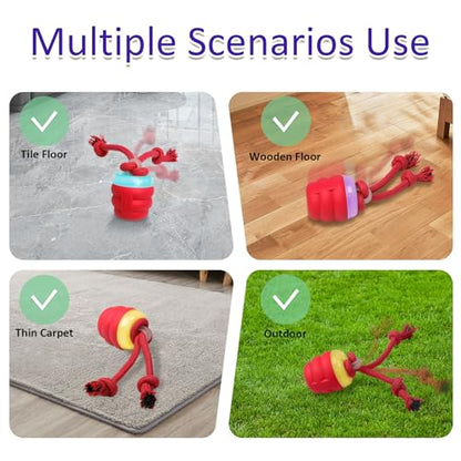 Giociv Interactive Dog Toys with Motion Activated, Squeaky Dog Toy Active Rolling Ball Wicked Ball for Daily Training - color: RED