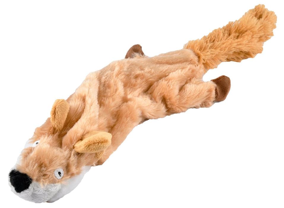 Jeffers Pet Thinnies Unstuffed Plush Dog Toy with Rope & Squeaker – 21" Fox, Flat Stuffing Free Chew Toy for Dogs & Puppies – Soft, Durable, Interactive Play, Fetch, Tug, Training, Teething - color: Fox