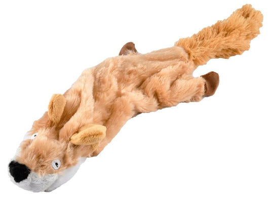 Jeffers Pet Thinnies Unstuffed Plush Dog Toy with Rope & Squeaker – 21" Fox, Flat Stuffing Free Chew Toy for Dogs & Puppies – Soft, Durable, Interactive Play, Fetch, Tug, Training, Teething - color: Fox