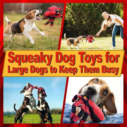 LEGEND SANDY Squeaky Dog Toys- Plush Dog Toys with Soft Fabric for Small, Medium, and Large Dogs Daily Companionship, Training Reward Gift - color: Red Spider