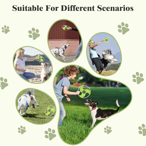 LED Dog Flying Disc, Rechargeable LED Light Dog Flying Disc Flyer Pet Toys, Glow in The Dark Pet Toy with 3 Light Models, High Visibility Lighted Pet Training Throwing Playing for Exercise - color: Green-3