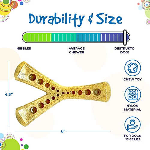 SodaPup Mod Wishbone – Durable Dog Chew Toy and Treat Dispenser Made in USA from Non-Toxic, Pet Safe, Food Safe Nylon Material for Mental Stimulation, Clean Teeth, Fresh Breath, Problem Chewing & More - color: Brown Nylon Mod Wish Bone