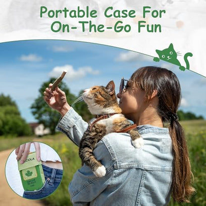 Nocciola 3 Pack Catnip Toys for Cats, Funny Cat Toys Filled with 100% Pure Organic Catnip, Safe Kitten Teething Chew and Kicker Toys - color: Green for Strong Chewers
