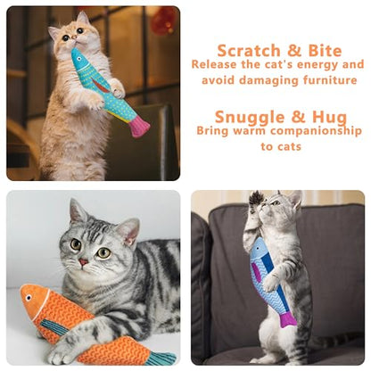 Soft Catnip Toys Fish, 3 Pack Bell Sound Cat Toys, Interesting Indoor Cat Kicker Toys, Durable and Highly Interactive Catnip Toys (Kingfish) - color: Kingfish