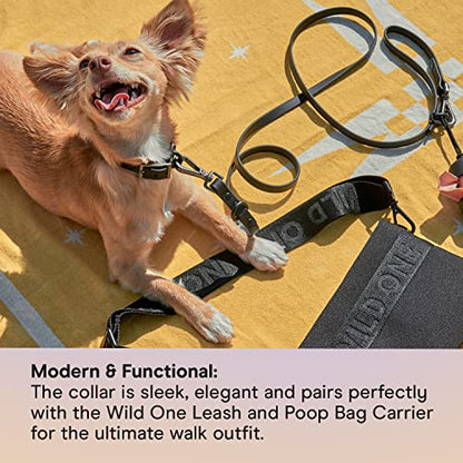 Wild One Dog Collar, Easy-Clean, All Weather Flex-Poly Strap with Metal, Durable, Dirt and Odor Resistant (Black, S) - color: Black, size: S