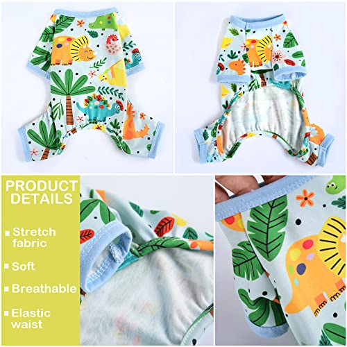 Dog Pajamas for Small Dogs, Soft Thin Pjs Jammies Cat Doggie, Summer Pet Cute Puppy Clothes Outfits Dogs Boy Girl(Dinosaur,XS) - color: Dinosaur, size: X-Small (Chest 11.8 in)