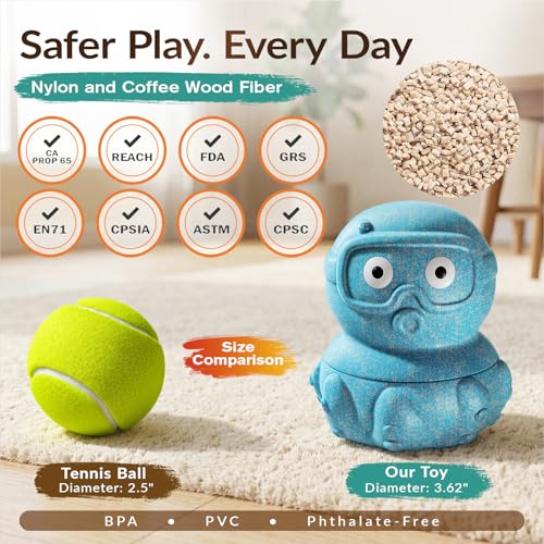 3-in-1 Dog Frozen Treat Ball, Large Size, No-Transfer Fill & Freeze Lick Cup, Treat Dispenser & Tough Chew Toy, Long-Lasting Enrichment Toy for Dogs, Octopus-Shaped