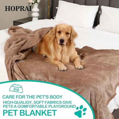 Waterproof Pet Blanket for Medium Large Dogs Washable Fluffy Thick Jacquard Shag Fleece Warm Sherpa Pet Blanket Cats Puppy Couch Protection (Light Coffee XL57*85inches) - color: Light Coffee, size: 57*85