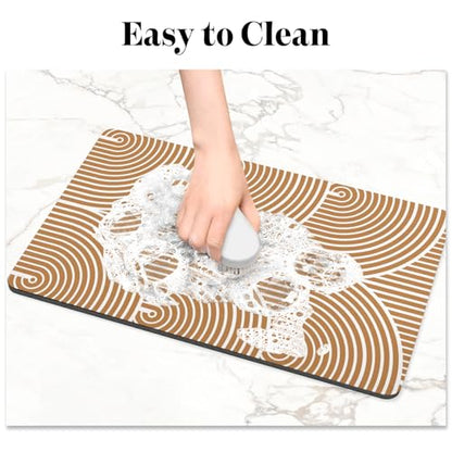 Eco-Friendly Pet Supplies: Absorbent Quick Dry Cat & Dog Food Mat, 16"x24" - color: Circle, size: M(16"×24")