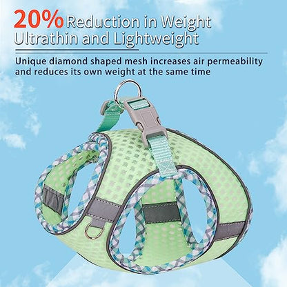 Summer Pet Supply No Pull, Step in Adjustable Dog Harness with Padded Vest for Hot Weather, Escape Proof Ultra Thin Soft Easy to Put on Small Dogs Sage S - color: Sage, size: S