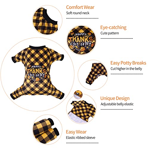 CuteBone Thanksgiving Dog Pajamas Costumes Pet Clothes Cat Apparel Shirt Winter Holiday Cute Pjs Outfits for Doggie Onesies P261M - color: Happy Thanksgiving, size: Medium