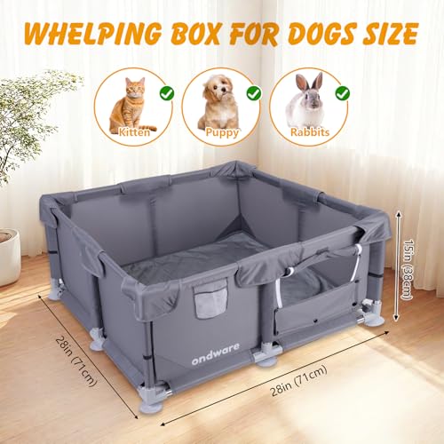 Puppy PlayPen, 28×28×15 in Dog Play Pen Indoors,Small Animals Playpen with Gate for Chick/Kitten/Puppy/Guinea Pig/Rabbits/Hamster/Chinchillas - style: 28×28×15in