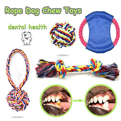 LECHONG Rope Dog Toys for Aggressive Chewers Large Breed Medium Breed, Small Dog Puppy Teething Chew Toys Heavy Duty Dental Dog Rope Toys Prevents Boredom and Relieves Stress - size: 8pack