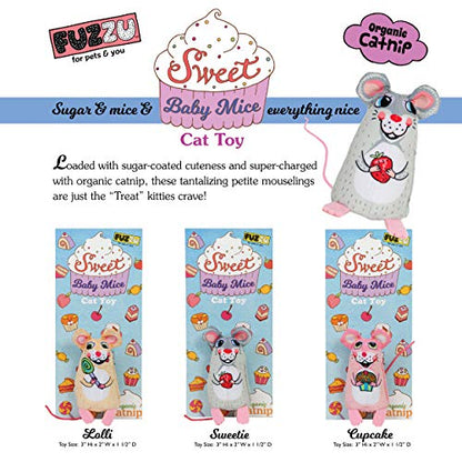 FUZZU Sweet Baby Mice, Mouse Cat Toy in with Organic Catnip (Lolli) - style: Lolli