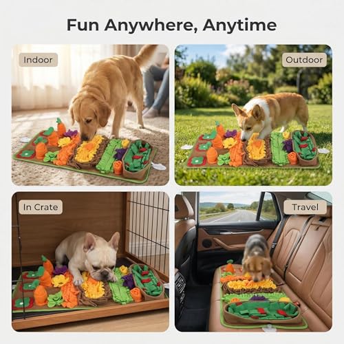 Snuffle Mat for Dogs Large Breed - 32'' X 20'' Washable Durable Sniff Mat for Slow Feeding Training, Enrichment Puzzle Toy for Mental Stimulation & Stress Relief - color: Green-Yellow