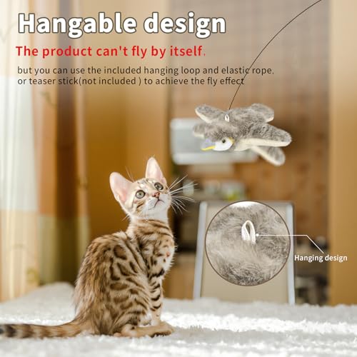 Cat Toys, Flapping Bird Cat Toy(No Flying), Interactive Catnip Toy with Catnip Bags, Chirping Noise Enrichment Moving Wings Dog Cat Kitten Toys, Flappy Flying Pets Toy for Indoor(Oriole) (A3) - color: A3