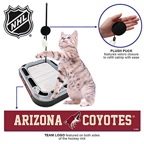 First yangi Cat Scratching & Toy - ARIZONA COYOTES Hockey Field Cat Scratcher Ball & Bell Toy, 5-in-1 - color: Arizona Coyotes