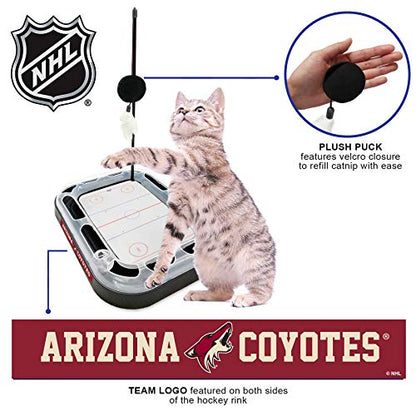 First yangi Cat Scratching & Toy - ARIZONA COYOTES Hockey Field Cat Scratcher Ball & Bell Toy, 5-in-1 - color: Arizona Coyotes