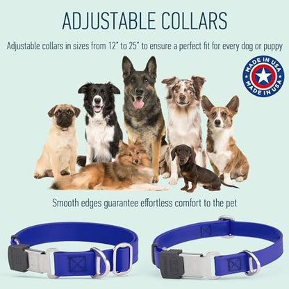 Biothane Waterproof Durable Dog Collar with Herm Sprenger - Quick Release ClicLock Buckle - Fits Medium and Large Dogs - Made in USA (Blueberry Royal, W 3/4" x L 12"-19") - color: Blueberry Royal, size: W 3/4" x L 12"-19"