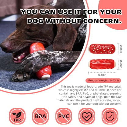 LiuMelinda Dog Chew Toys for Aggressive-Chewers - Indestructible Dog Toy for Aggressive Chewer，Tough Chew Toys for Dogs （Rubber Red Meat Stick） - color: 03-Red Meat Stick